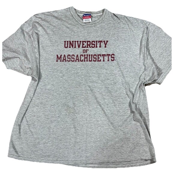 Vintage 90s Champion x University Of Massachusetts Mens XXL Heather Gray T Shirt - Picture 1 of 6
